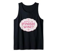 Where's The Finish Wine Lover Runner Course Joke Citation Débardeur