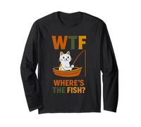 Where's The Fish - Funny Pun Cat Lover Manche Longue