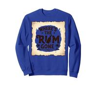 Where's The Rum Gone : Tropical Beach Party Sweatshirt, Unisexe pour Adultes, Bleu Royal, L