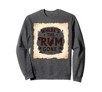 Where's The Rum Gone : Tropical Beach Party Sweatshirt, Unisexe pour Adultes, Chiné Foncé, XL