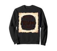 Where's The Rum Gone : Tropical Beach Party Sweatshirt, Unisexe pour Adultes, Noir, M