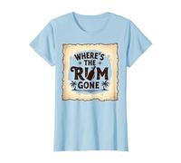 Where's The Rum Gone : Tropical Beach Party T-Shirt, Femme, Bleu Céleste, XS