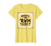 Where's The Rum Gone : Tropical Beach Party T-Shirt, Femme, Citron, XXL