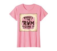 Where's The Rum Gone : Tropical Beach Party T-Shirt, Femme, Rose, M