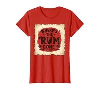 Where's The Rum Gone : Tropical Beach Party T-Shirt, Femme, Rouge, XS