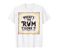 Where's The Rum Gone : Tropical Beach Party T-Shirt, Homme, Blanc, M