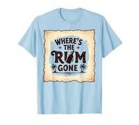 Where's The Rum Gone : Tropical Beach Party T-Shirt, Homme, Bleu Céleste, 3XL