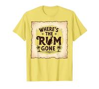 Where's The Rum Gone : Tropical Beach Party T-Shirt, Homme, Citron, M