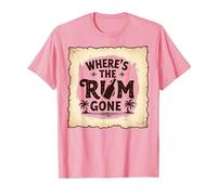 Where's The Rum Gone : Tropical Beach Party T-Shirt, Homme, Rose, M