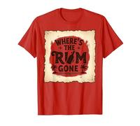 Where's The Rum Gone : Tropical Beach Party T-Shirt, Homme, Rouge, S