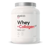 WHEY + COLLAGÈNE HT | Protéine Native | Peptides de Collagène Hydrolysé 2000 Da | Riche en BCAA | Construction de la masse musculaire | Entretien des Articulations | Saveur Fraise | 750g | Eiyolab
