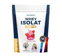 Nutri&Co Protéines Whey Isolat Native En Poudre Goût Milkshake Fraise 900g