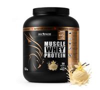 WHEY MUSCLE PROTEIN - Protéine de Lactosérum Concentrée - 22g de Protéines par Portion - BCAA et Acides Aminés Essentiels - Sans Acésulfame K - 1,5kg - Saveur Vanille - Eric Favre