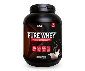 WHEY PROTEIN - Cappuccino - EAFIT - Marque Française N°1 en Nutrition Sportive - 31g de Proteine Whey - BCAA - Shaker Proteine - Pre Workout, Musculation - Protéines Whey - 750 g