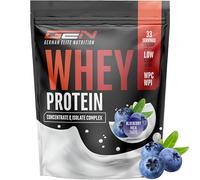 Whey Protein en poudre - 1000 g (Lait Myrtille) - Avec une part d’isolat - Protéine en poudre instantanément soluble avec BCAA et EAA - German Elite Nutrition