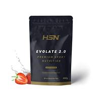 Whey Protein Isolate (WPI) de HSN - Isolat de Protéine de Sérum Evolate 2.0 - avec Digezyme, Riche en BCAAs et Glutamine, Convient aux Végétariens, Saveur Fraise, 500g