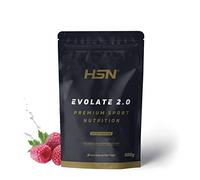 Whey Protein Isolate (WPI) de HSN - Isolat de Protéine de Sérum Evolate 2.0, Avec Digezyme, Riche en BCAAs et Glutamine, Convient aux Végétariens, Saveur Framboise, 500g