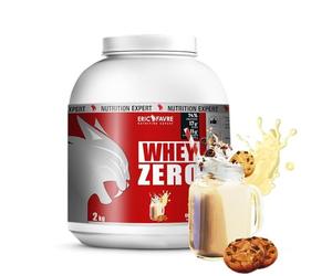 WHEY ZERO +74% de Protéine Whey Concentrée, Faible en Sucre, Construction/Récupération Musculaire - 2kg - Saveur Cookies & Cream - Eric Favre