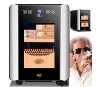WhFKLca Cave à Cigares 8 L pour 100 Cigares,Refroidisseur éLectronique Intelligent,Cave à Cigares Silencieuse à TempéRature Constante avec éTagèRe Et Tiroir en Bois De Cèdre,pour Pères,Amis Et Maris