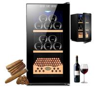 WhFKLca Cave à Cigares éLectrique 35 L - 250 Cigares, Refroidisseur éLectronique Intelligent avec Tiroir Et étagère en Cèdre Espagnol, TempéRature De 11 à 18 °C, pour Les Amateurs De Cigares,B