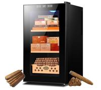 WhFKLca Cave à Cigares électrique 35 L - Peut Contenir 250 Cigares, Refroidisseur éLectronique Intelligent pour Les Amateurs De Cigares, Bois De CèDre Espagnol, TempéRature RéGlable,A