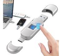 WhFKLca Clé USB 3.0 à Empreinte Digitale, 64 Go/128 Go/256 Go/512 Go, pour iPhone 15/iPad/Android/Windows/Mac - Transfert De Données à Grande Vitesse, 60 Empreintes Digitales Autorisées 512GB