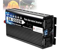 WhFKLca Convertisseur Pur Sinus(Puissance Maximale : 4 000 W/5 500 W/6 000 W), Onduleur DC 12 V 24 V 48 V 60 V 72 V vers AC 220 V, Double Prise + écran LCD Numérique,5500W-48V