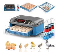WhFKLca Incubateurs Automatique, Incubateur Et Couveuse De 24 à 192 œUfs,Retournement Automatique des œUfs + Ajout Automatique d'eau + ContrôLe De La TempéRature/Humidité, Double Alimentation,24eggs