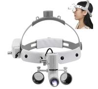 WhFKLca Loupes Binoculaires Dentaires 2,5X/3,5X, Lampe Frontale LED Chirurgicale Dentaire 5 W, Loupe Chirurgicale Dentaire avec Lampe Frontale Médicale, Loupes Dentaires Cliniques 3.5X