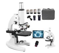 WhFKLca Microscope Biologique HD 30 000 X/50 000 X/70 000 X + Oculaire électronique +Support pour Téléphone +Sac à Main,Kit De Microscope Optique Monoculaire pour étudiants,Adultes,Laboratoire 70000X