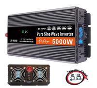 WhFKLca Onduleur à Onde Sinusoïdale Pure 3000 W/4000 W/5000 W/6000 W, Pur Sinus Convertisseur DC 12 V 24 V 48 V 60 V vers AC 220 V, Onduleurs DC à Haute Efficacité, éCran LCD,5000W-24V