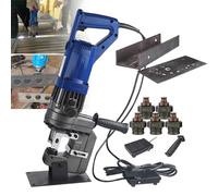 WhFKLca Perforatrice Hydraulique éLectrique 1300 W + PéDale + 5 Matrices (φ 6,5 à 20,5 Mm), pour Acier/Fer/Aluminium/Cuivre, Positionnement PréCis, PoinçOnnage Rapide en 2-3 S,Anglesteel