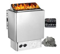 WhFKLca Poêle De Sauna éLectrique, Poêle De Chauffage De Sauna en Acier Inoxydable avec ContrôLeur Interne pour La Maison, L'hôtel, Le Spa, La Minuterie : 0-180 Min, La Température : 0-110 ℃,4.5KW