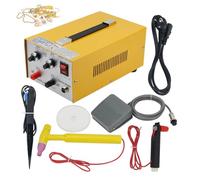 WhFKLca Soudeuse par Points pour Bijoux 30 A + Pistolet De Soudage Portatif, Soudage par Points de Bijoux, Machine-Outil De Soudage De Bijoux en Argent Doré avec PéDale, Plage De Soudage : 0,5-1,0 Mm