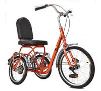 WhFKLca Tricycle pour Adultes, Vélo à 3 Roues avec Cadre en Acier Au Carbone à Enjambement Bas, Tricycles à 3 Roues avec Panier Amovible pour Seniors, Femmes, Hommes Et Personnes âgées Orange
