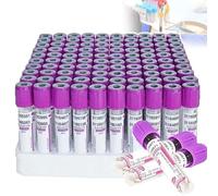 WhFKLca Tubes De Prélèvement Sanguin sous Vide, 100 PièCes, 2 ML/5 Ml/10 ML, en Verre Edta K2, Anticoagulant, pour Cabinets Vétérinaires, Laboratoires Et Instituts De Recherche,10ml