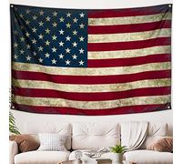 WHGJ Tapisserie drapeau américain vintage 152,4 x 101,6 cm, polyester 200D robuste, affiche rétro des États-Unis pour dortoir, salon, chambre à coucher, suspension murale, résistante à la