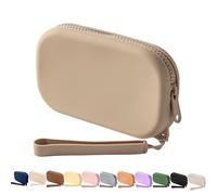 WHHJM Petit sac de maquillage multifonction en silicone pour femme et homme - Pochette à fermeture éclair, kaki