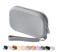 WHHJM Petit sac de maquillage multifonction en silicone pour femme et homme - Pochette à fermeture éclair, gris foncé