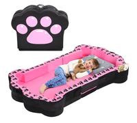 whiffee Lit de sol portable pour tout-petit, lit de voyage pliable avec housse lavable pour enfants, doux et sûr