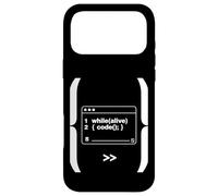While Alive Code Loop Programmateur Amusant Geek Art Coque pour iPhone 17 Pro Max