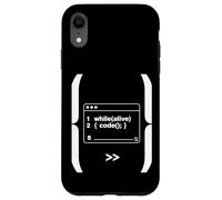 While Alive Code Loop Programmateur Amusant Geek Art Coque pour iPhone XR