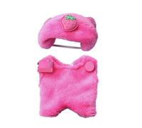 Whimsezbox Ensemble d'accessoires de poupée de 17 cm, sans vêtements de poupée, 1 béret + 1 haut + 1 salopette, vêtements en peluche mignons pour cadeaux en peluche de 17 cm (chapeau d'artiste + haut