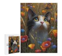 Whimsical Cat in Flowers Puzzle 1000 Pièces Educa Jouet en Bois Cadeau Unique Décoration Intérieure Jeu Éducatif Challenge Toy Adultes Et Enfants À Partir De 14 Ans 500 PCS