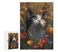Whimsical Cat in Flowers Puzzle 300 Pièces Educa Jouet en Bois Cadeau Unique Décoration Intérieure Jeu Éducatif Challenge Toy Adultes Et Enfants À Partir De 14 Ans 300 PCS