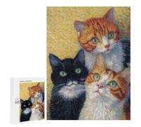 Whimsical Cat Portrait Art Print Puzzle 1000 Pièces Educa Jouet en Bois Cadeau Unique Décoration Intérieure Jeu Éducatif Challenge Toy Adultes Et Enfants À Partir De 14 Ans 500 PCS