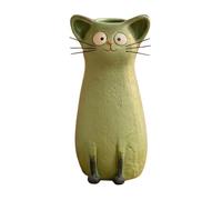 Whimsical Cat Vase, Animal Themed Desktop Planter, 19x7.6x7.6cm Hand Painted Sculpture, Seasonal Holiday Decor, Perfect Idea for Kitten Lovers, Suitable for Windowsills Balconies Homes
