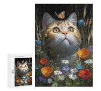 Whimsical Cat with Butterfly Puzzle 1000 Pièces Educa Jouet en Bois Cadeau Unique Décoration Intérieure Jeu Éducatif Challenge Toy Adultes Et Enfants À Partir De 14 Ans 300 PCS