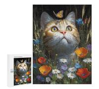 Whimsical Cat with Butterfly Puzzle 1000 Pièces Educa Jouet en Bois Cadeau Unique Décoration Intérieure Jeu Éducatif Challenge Toy Adultes Et Enfants À Partir De 14 Ans 500 PCS