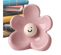 Whimsical Ceramic Smile Vase, Decorative Flower Ornament,17x16x12.5cm Glossy Porcelain Design with Aesthetic Finish Home Accessory for Living Room Desk Shelf Table Stylish Home Décor Arrangements